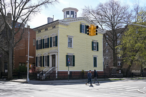 Lexington, Kentucky, USA - April 18, 2017: The Historic Whitley House is reported to be the first brick home built in the state of Kentucky and now operates as the centerpiece of a state park.