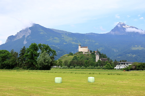 June 4 2023 - Balzers, Liechtenstein, Europe: view to the Castle Burg Gutenberg