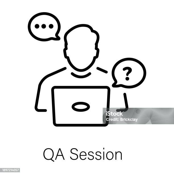 Communication Session Symbol Qa Session Stock Illustration - Download Image Now - Communication ...