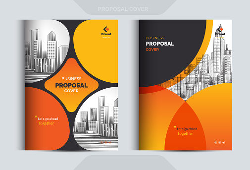 Orange Color Corporate Business Proposal Catalog Cover Design Template Concepts Adept for multipurpose Projects