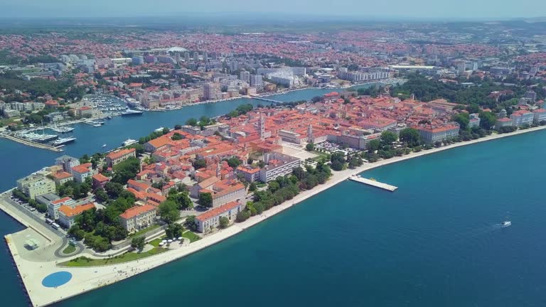 Aerial view of the old city Zadar in Croatia