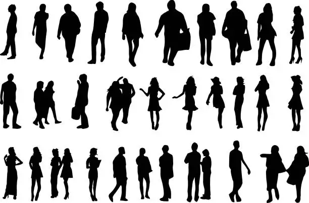 Vector illustration of V Shadow people  2024-01-002