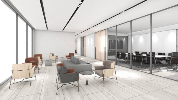 istock Office waiting areas and corridors in the building, office space,3d rendering 1897531389