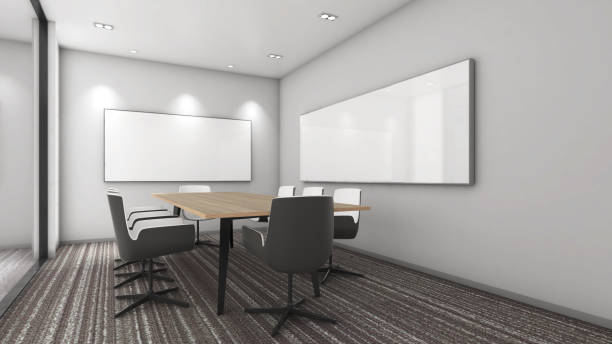 istock A small meeting room for 8 seats in an office building., 3d rendering 1897531390