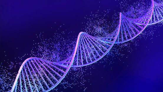 Conceptual background illustration of DNA structure,Genetic editing technology for life,3d rendering