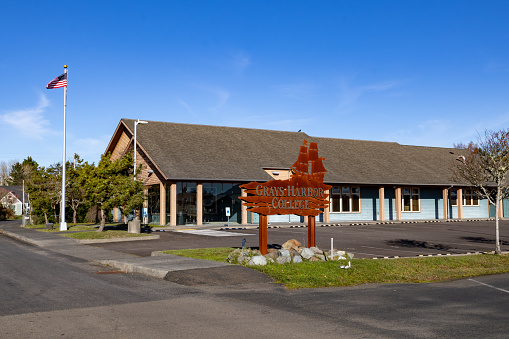 Ilwaco WA USA Nov 26 2023 - Grays Harbor College Building