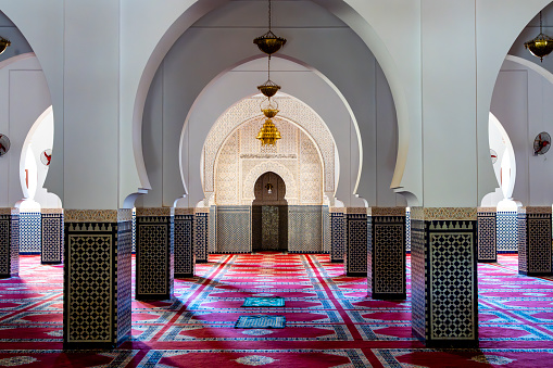 Interior of a small mosque in Erfoud, Morocco