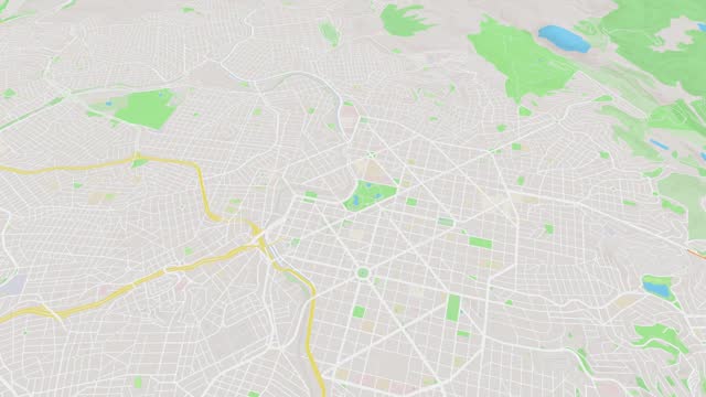 Streets Belo Horizonte map background loop. Spinning around Brazil city air footage. Seamless panorama rotating over downtown backdrop.