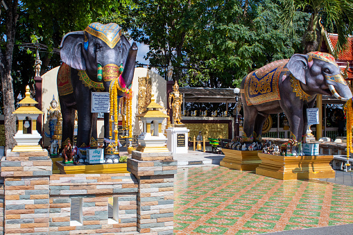 Elephant sculptures in the Grand Palace - Bangkok, Thailand