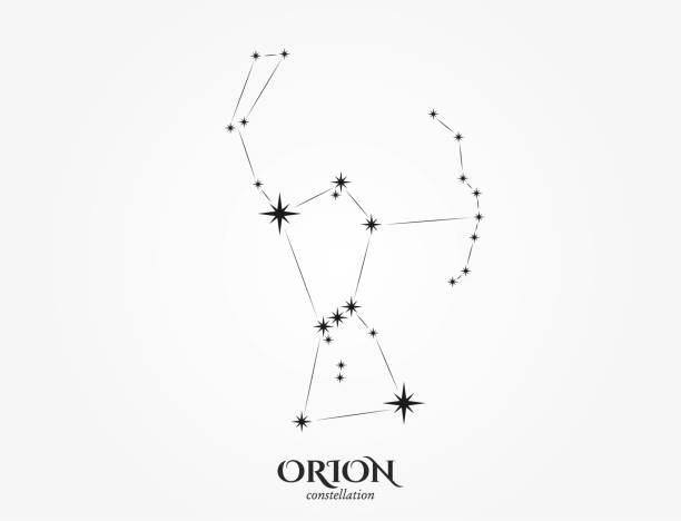 orion constellation. astronomy and stars design element orion constellation. astronomy and stars design element. isolated vector image orion mythology stock illustrations