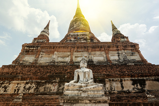 Impressive Historic Main Stupa of Wat Yai Chai Mongkhon Buddhist Temple in Ayutthaya, Thailand