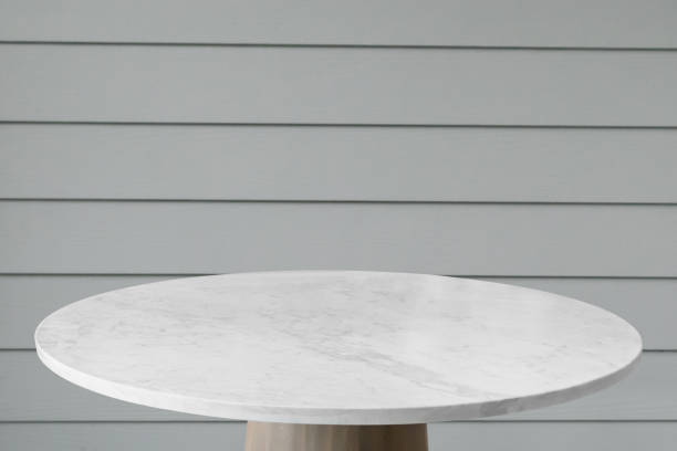 istock Round marble table interior background for mockup product display 1898215554