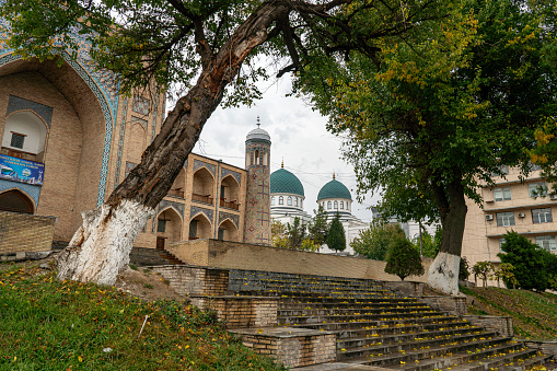November 8, 2023 Tashkent. Uzbekistan. the architectural ensemble of the square Chorsu, together with the Kukeldash madrasah