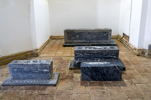 A traditional Muslim family burial inside a single crypt