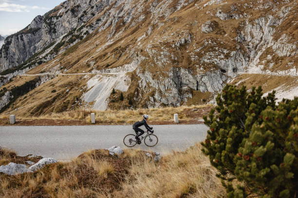 istock Cyclist Takes on Mountainous Terrain 1898256496