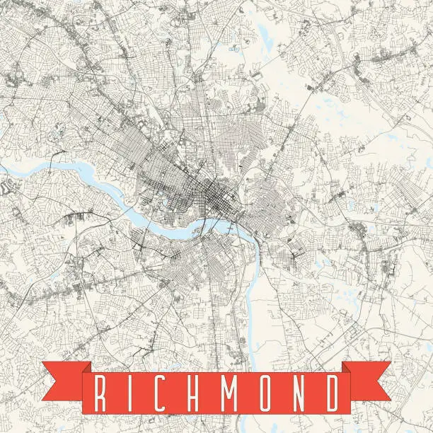 Vector illustration of Richmond, Virginia, USA Vector Map