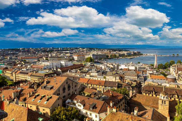 istock Aerial view of Geneva 1898400011