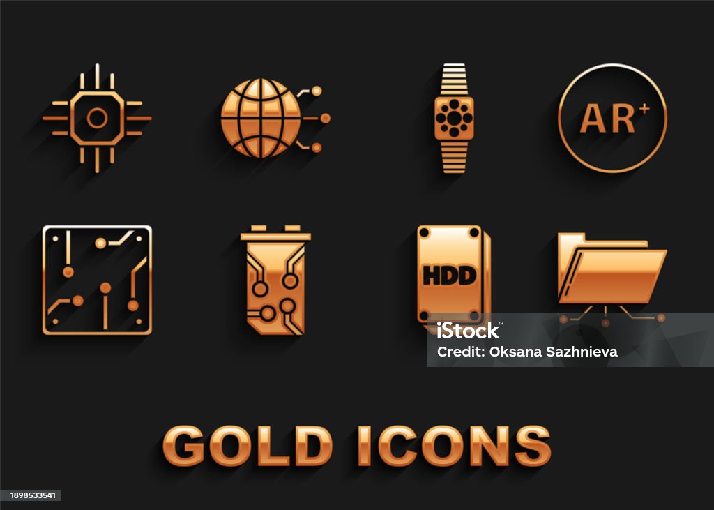 Set Video Graphic Card Ar Augmented Reality Folder And Lock Hard Disk ...