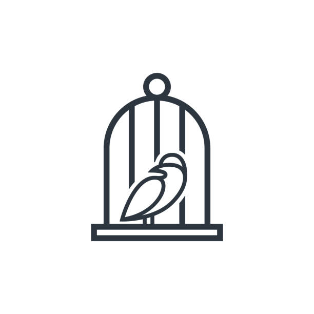 illustrations, cliparts, dessins animés et icônes de bird cage icon design symbol template flat style vector - birdhouse birds nest animal nest house