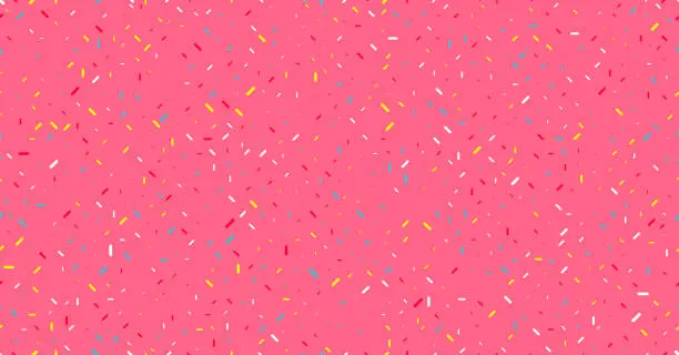 Vector illustration of Colorful sprinkles banner background, colorful falling decorative sprinkles background