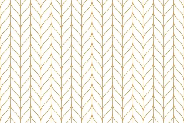 Vector illustration of Luxury ornamental seamless pattern in Arabian stye with golden wavy line. Oriental geometric repeat background.