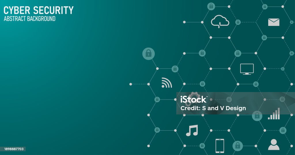 Cyber Technology Security Hitech Vector Illustration With Various ...