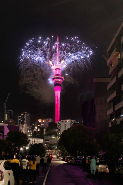 Auckland New Year's Eve fireworks from Sky Tower