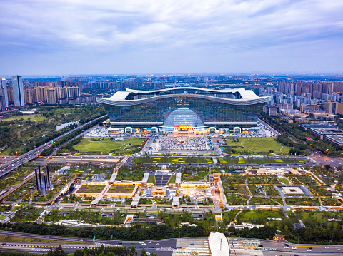 Aerial photography of Chengdu city scenery