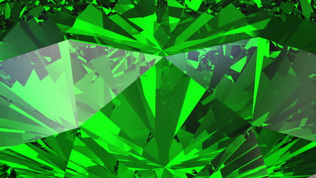 Beautiful green emerald close-up. Looping animation