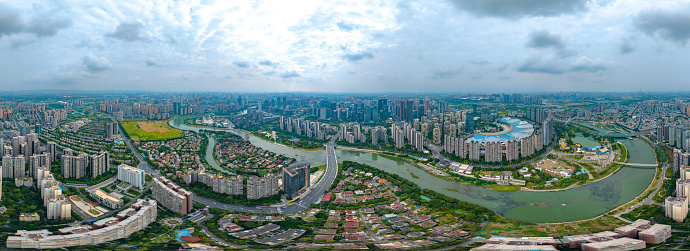 Aerial photography of Chinese city panorama