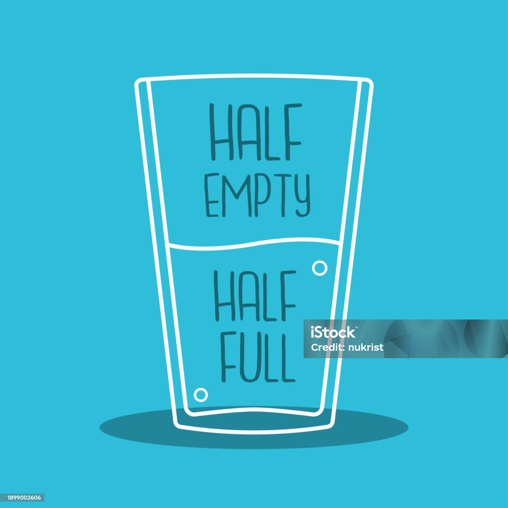 Box Half Full Half Empty Or Half Full Isolated Vector Illustration Stock Illustration ...
