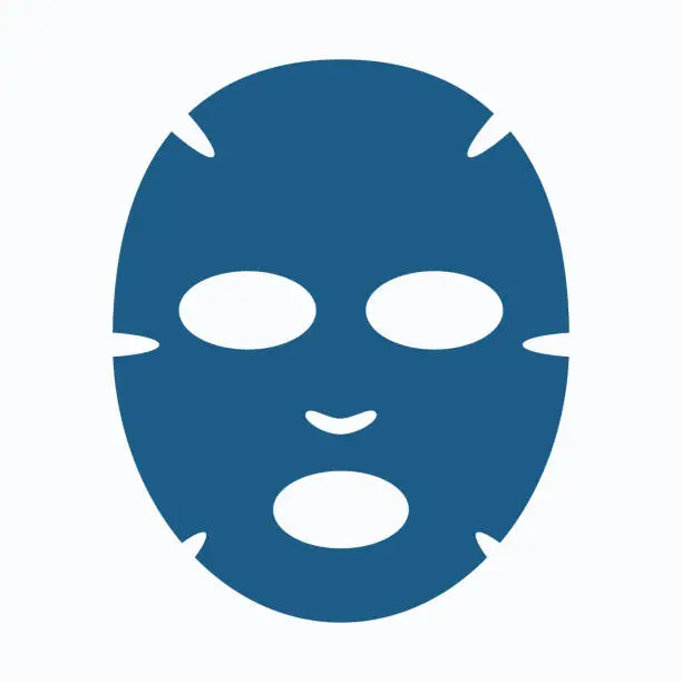 Vector illustration of A dark blue face mask. Isolated Vector Illustration