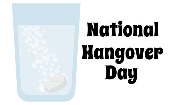 national hangover day, idea for the design of a poster, banner or flyer - 早 日 康復 幅插畫檔、美工圖案、卡通及圖標