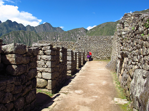 Machu Picchu is capital of the Inca Empire in the Andes mountains, Peru, South America