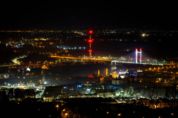 Przemysl, Subcarpathian Voivodeship, Poland - December 31, 2023: Evening view of the city.