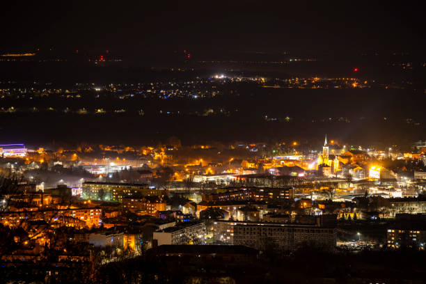 Przemysl, Subcarpathian Voivodeship, Poland - December 31, 2023: Evening view of the city.