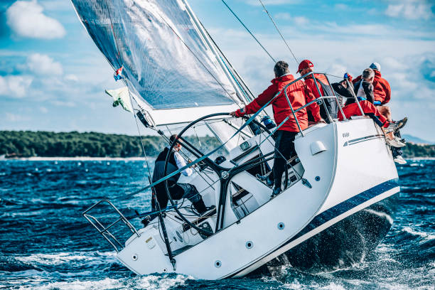 istock Sailing crew on sailboat on regatta 1899086536