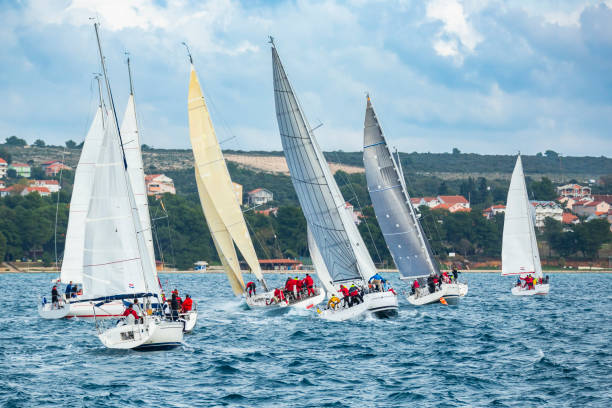 istock Sailing crews on sailboats on regatta 1899093933