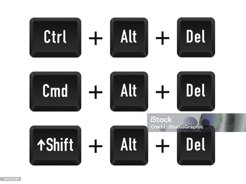 Ctrl alt del shortcut keys. Keyboard keys. Shift alt del. Computer button. Computer keyboard button set. Vector illustration Change stock vector Ctrl alt del shortcut keys. Keyboard keys. Shift alt del. Computer button. Computer keyboard button set. Vector illustration Change stock vector
