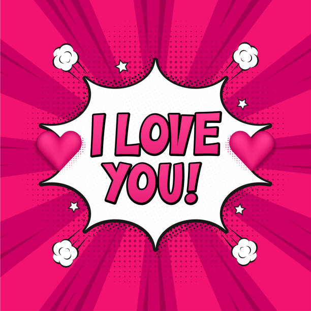 istock I Love You isometric comics text shock phrase pop art. Cartoon funny retro font. Colored comic text speech bubble. Positive valentines day sticker. Explosion effect. Vector illustration 1899134638