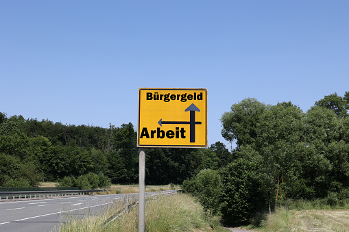 Sign with the German words 