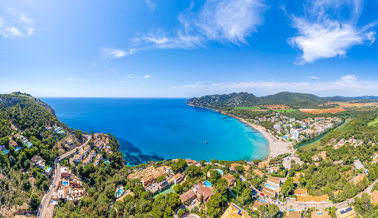 Aerial view of Canyamel bay in Mallorca Islands, Spain