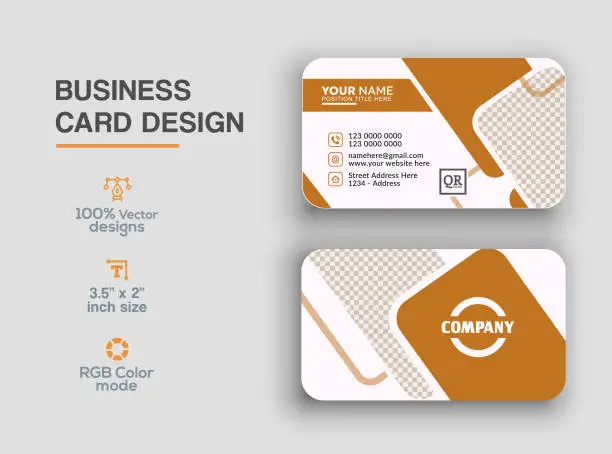 Vector illustration of Olive color business card design