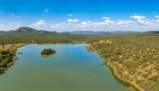 Notwane river and dam in Botswana, near Gaborone tourist attraction