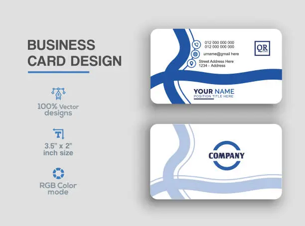 Vector illustration of Finland flag business card design
