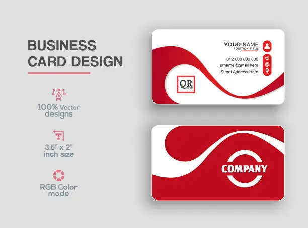 Vector illustration of Modern wave business card design