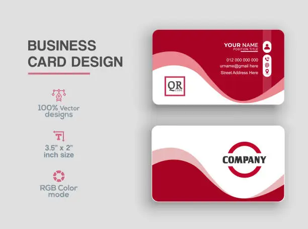 Vector illustration of Modern wave business card design