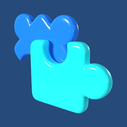 This is a Extension 3D Render Illustration Icon. High-resolution JPG file isolated on a blue background.