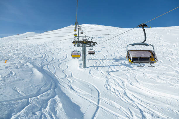 istock Skiers skiing at winter ski resort 1899439486