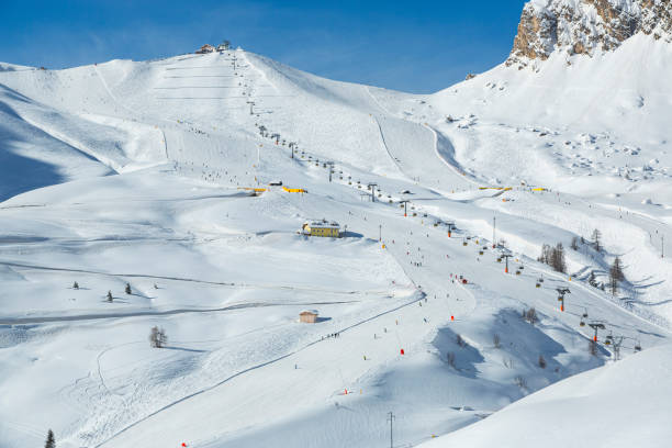 istock Skiers skiing at winter ski resort 1899443142